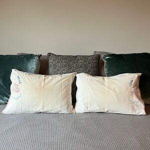 Vintage Pillowcases with Cat Design